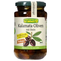 Kalamata olives violet, with pit in olive oil